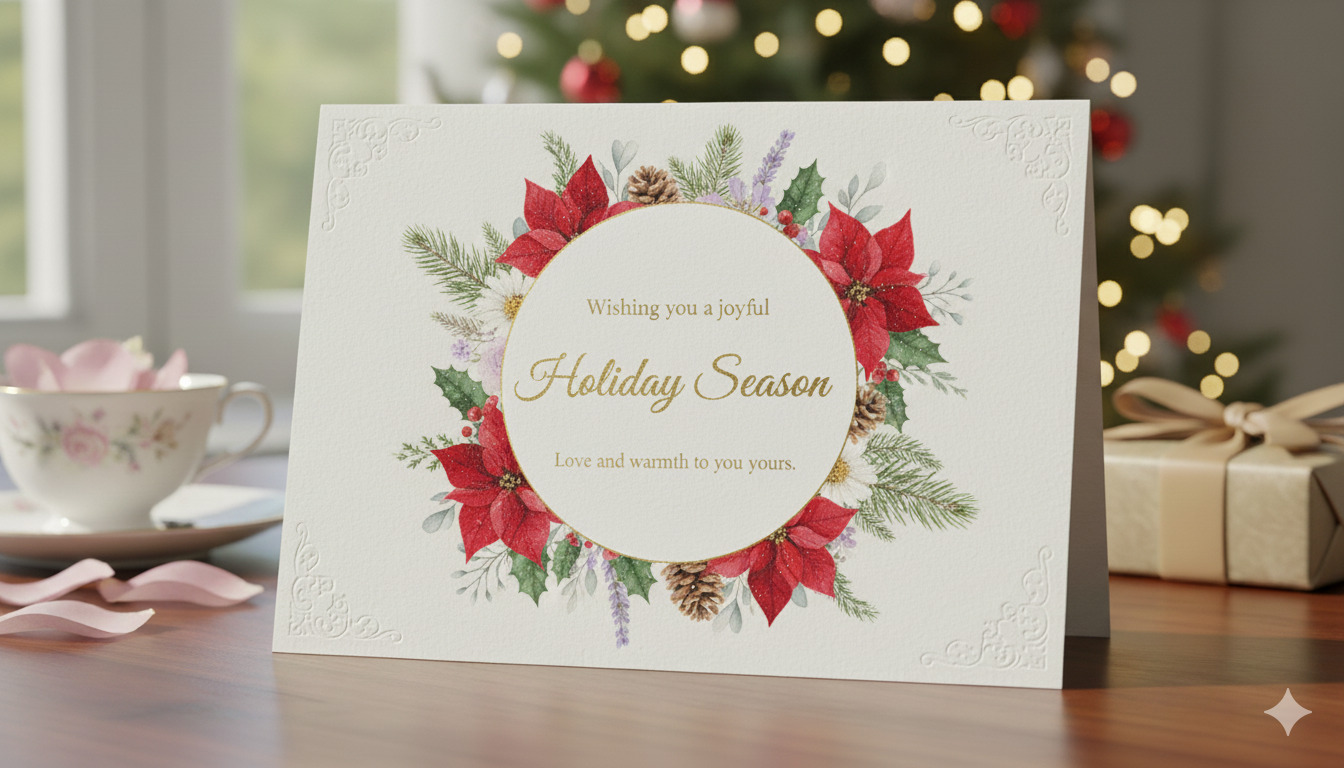 Festive holiday greeting card